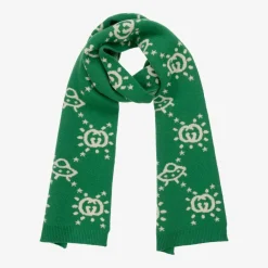 Gucci Scarves*Boys Green UFO Wool Knit Scarf (145cm)