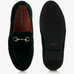 Romano Loafers & Moccasins|Loafers & Moccasins*Boys Green Velvet Loafers