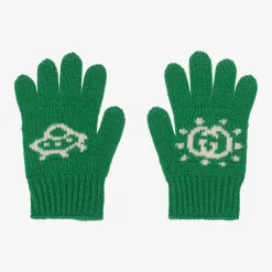 Gucci Gloves & Mittens*Boys Green Wool Interlocking G Gloves