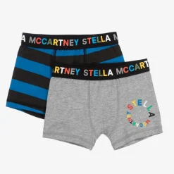 Stella McCartney Kids Underwear*Boys Grey & Blue Boxer Shorts (2 Pack)