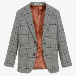 Romano Suits*Boys Grey Check Suit
