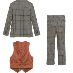 Romano Suits*Boys Grey Check Suit
