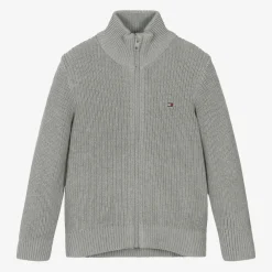 Tommy Hilfiger Tops*Boys Grey Cotton Knit Cardigan