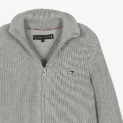 Tommy Hilfiger Tops*Boys Grey Cotton Knit Cardigan