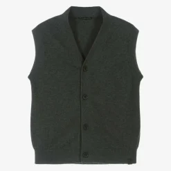 Mayoral Tops*Boys Grey Cotton Knit Waistcoat