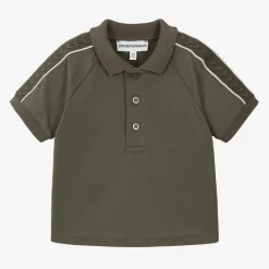 Emporio Armani Tops*Boys Grey Cotton Polo Shirt