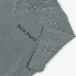 Palm Angels Tops*Boys Grey Cotton Shaded T-Shirt