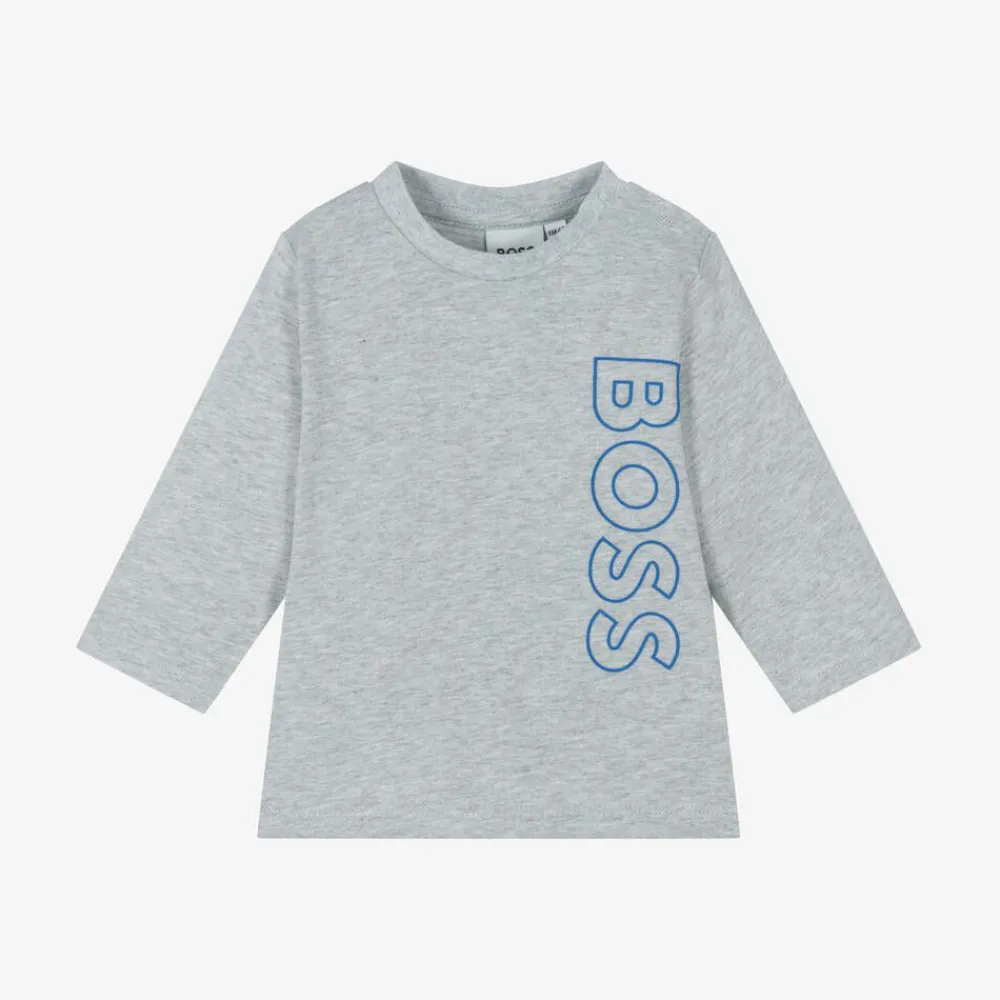 BOSS Tops*Boys Grey Cotton Top