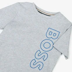 BOSS Tops*Boys Grey Cotton T-Shirt