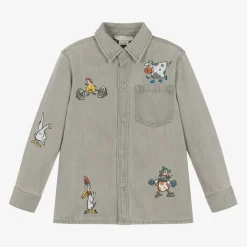 Stella McCartney Kids Tops*Boys Grey Denim Shirt