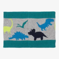 Boboli Scarves*Boys Grey Dinosaur Snood