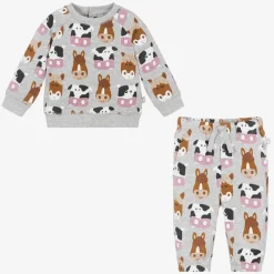 Stella McCartney Kids Tracksuits*Boys Grey Farm Animal Tracksuit