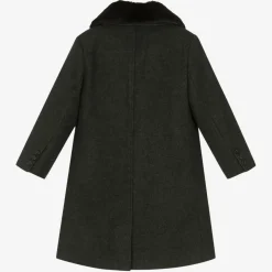 Romano Coats & Jackets*Boys Grey Faux Fur Trim Coat