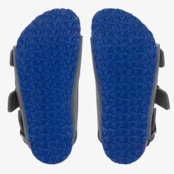 Birkenstock Sandals*Boys Grey Faux Leather Buckle Sandals