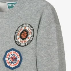 KENZO KIDS Tops*Boys Grey Marl Cotton Sweatshirt