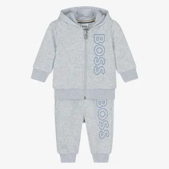 BOSS Tracksuits*Boys Grey Marl Cotton Tracksuit