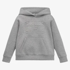 Dolce amp; Gabbana Tops*Boys Grey Marl Jersey Hoodie