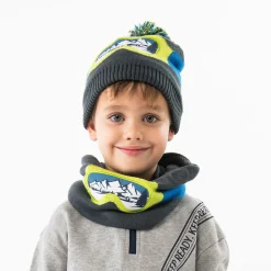 Boboli Scarves*Boys Grey Ski-Themed Snood