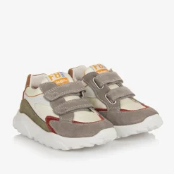 Falcotto by Naturino Trainers|Trainers*Boys Grey Suede Leather Velcro Trainers