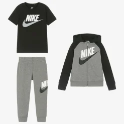 Nike Tracksuits*Boys Grey Swoosh Tracksuit Set