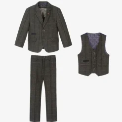 House of Cavani Suits|Suits*Boys Grey Tweed Albert Suit