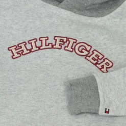 Tommy Hilfiger Tops*Boys Grey Varsity Logo Cotton Hoodie