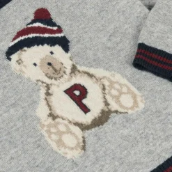 Patachou Tops*Boys Grey Wool & Cashmere Teddy Sweater