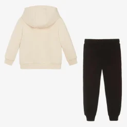 EA7 Emporio Armani Tracksuits*Boys Ivory & Black Cotton Tracksuit