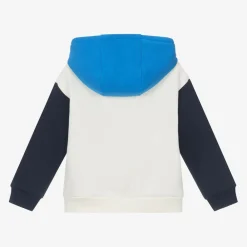 Mayoral Tops*Boys Ivory & Blue Colourblock Hoodie