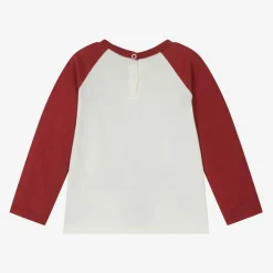 Bonpoint Tops*Boys Ivory & Red Cotton Car Print Top
