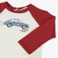 Bonpoint Tops*Boys Ivory & Red Cotton Car Print Top