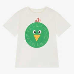 Stella McCartney Kids Tops*Boys Ivory Chicken Bauble Logo T-Shirt