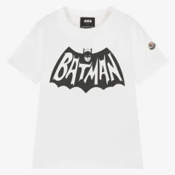Moncler Enfant Tops*Boys Ivory Cotton Batman Print T-Shirt