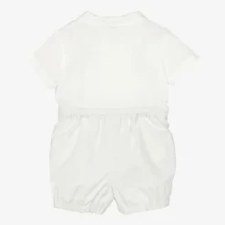 Sarah Louise Outfit Sets|Outfit Sets*Boys Ivory Cotton Buster Suit