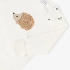 Il Gufo Tops*Boys Ivory Cotton Hedgehog Top