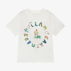 Stella McCartney Kids Tops*Boys Ivory Cotton Magic T-Shirt