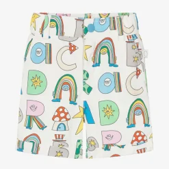Stella McCartney Kids Shorts|Shorts*Boys Ivory Cotton Magical Letters Shorts