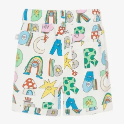 Stella McCartney Kids Shorts|Shorts*Boys Ivory Cotton Magical Letters Shorts