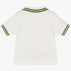 Moncler Enfant Tops*Boys Ivory Cotton Piqué Polo Shirt