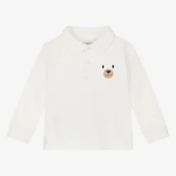 Mayoral Tops*Boys Ivory Cotton Polo Shirt