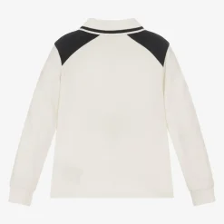 Moncler Enfant Tops*Boys Ivory Cotton Polo Shirt