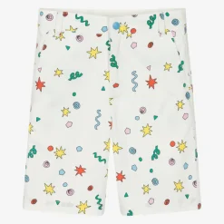 Stella McCartney Kids Shorts*Boys Ivory Cotton Printed Shorts