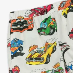 Rock Your Baby Shorts*Boys Ivory Cotton Race Car Shorts