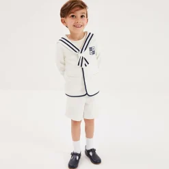 Beatrice amp; George Suits*Boys Ivory Herringbone Sailor Shorts Suit