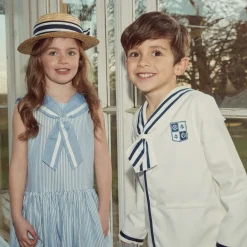 Beatrice amp; George Suits*Boys Ivory Herringbone Sailor Shorts Suit