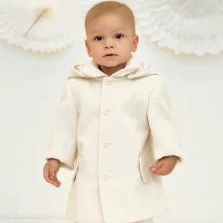 Sarah Louise Coats & Jackets*Boys Ivory Hooded Coat