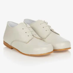 Beatrice amp; George Traditional Shoes|Brogues*Boys Ivory Lace-Up Leather Shoes