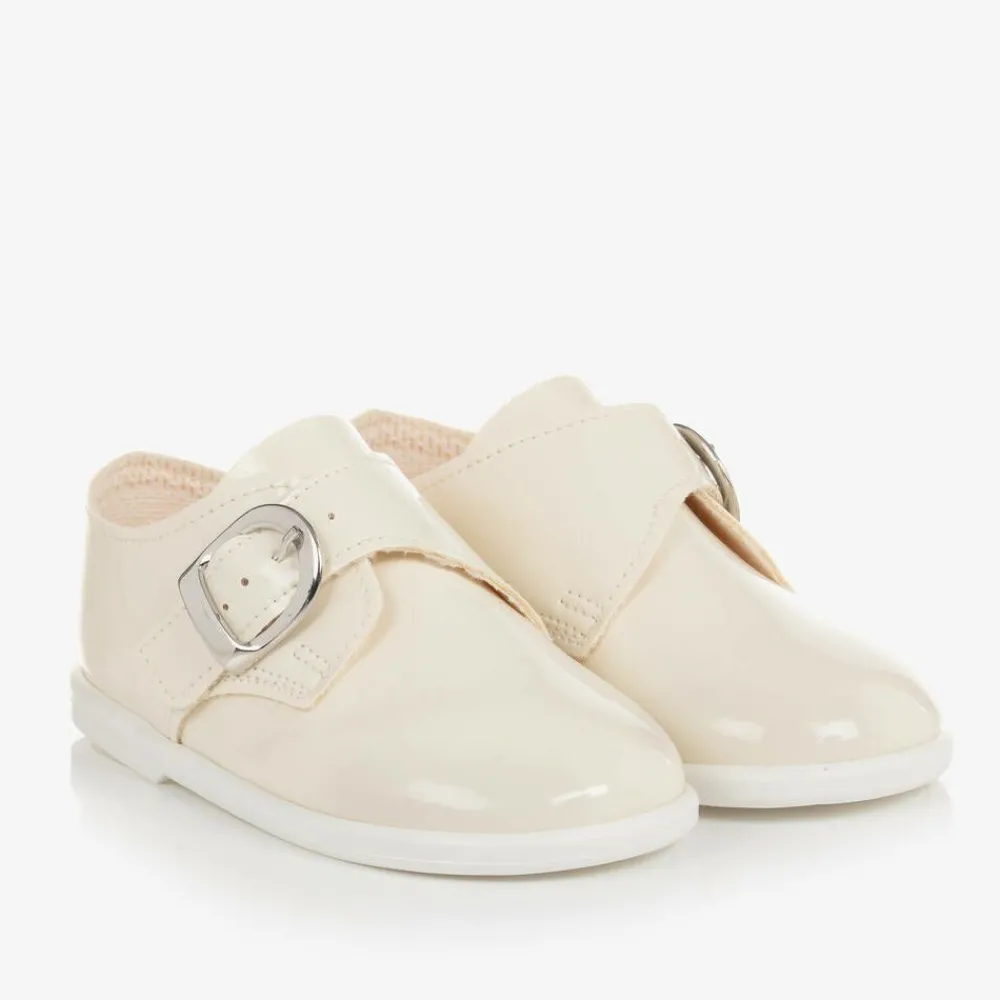 Early Days First Walkers|First Walkers*Boys Ivory Patent First Walker Shoes