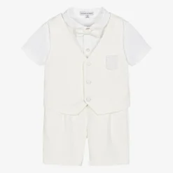 Beatrice amp; George Suits|Suits*Boys Ivory Viscose Shorts Suit