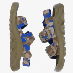 Birkenstock Sandals*Boys Khaki Green & Blue Camouflage Sandals